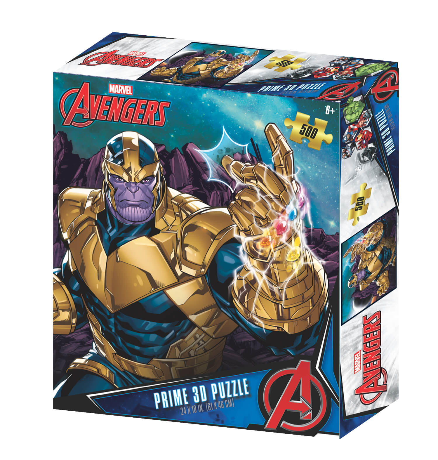 Puzzle 3D Marvel Avengers 500 Pezzi - Effetto Lenticolare Con Profondità E Movimento - Gioco Da Tavolo Per Bambini E Adulti